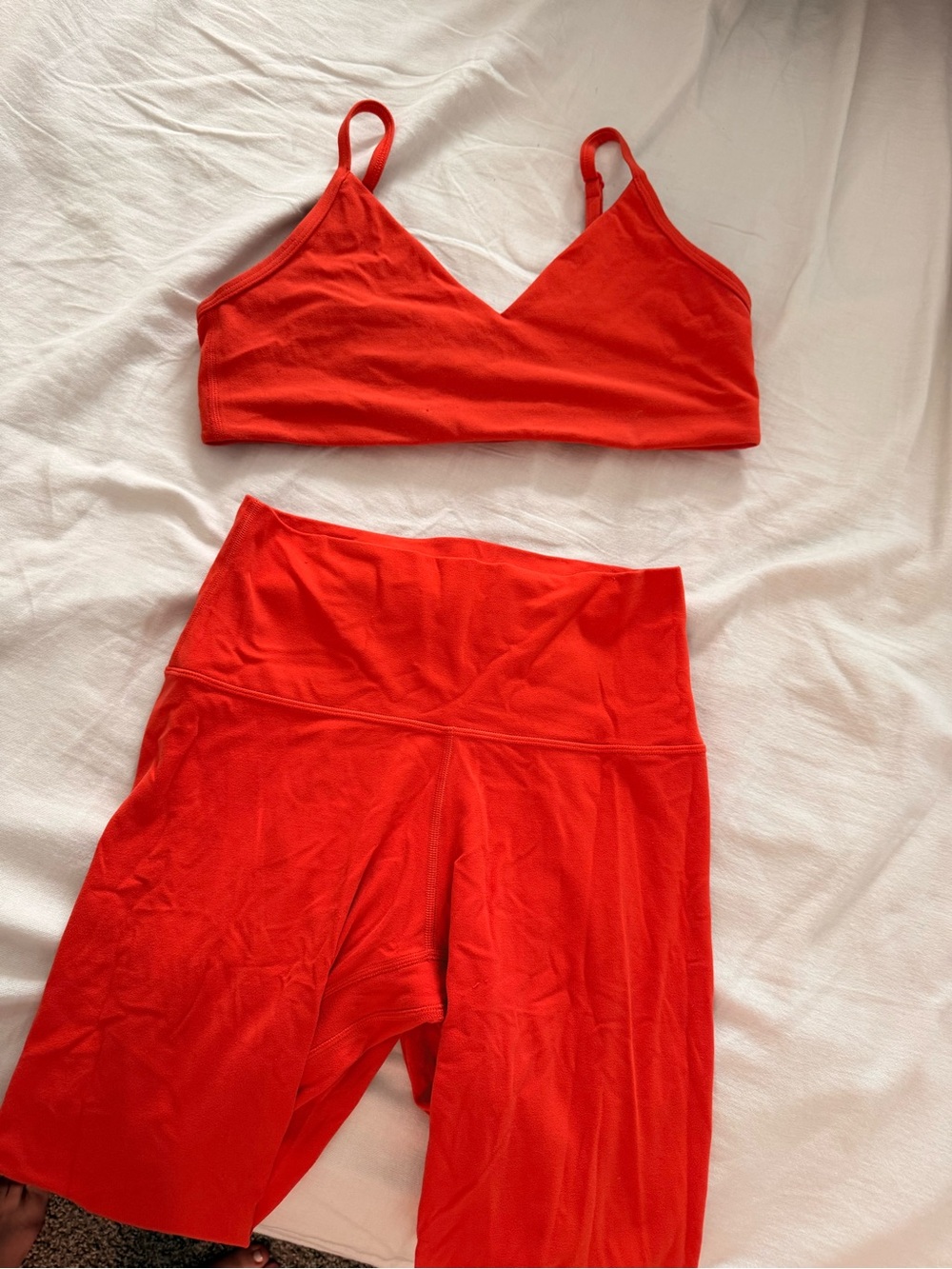 Orange Aritzia Golden Leggings Activewear Set